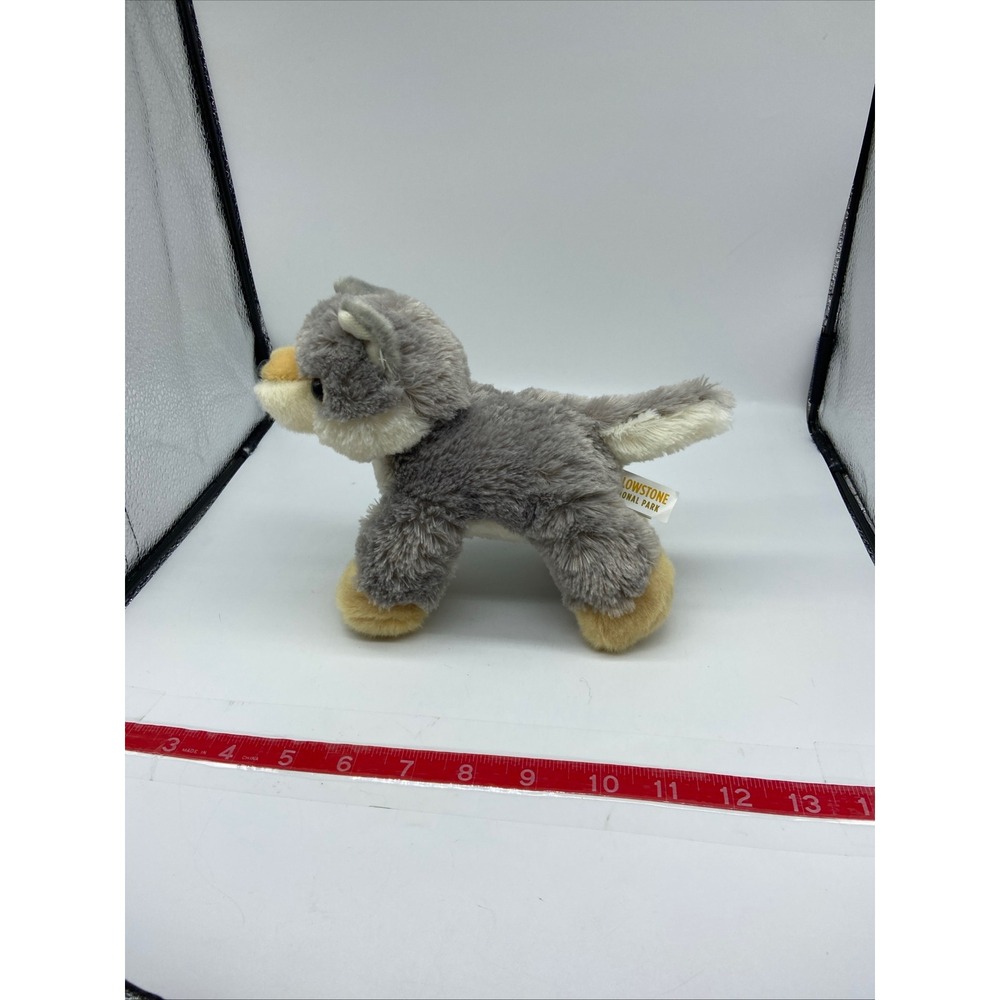 Aurora World Yellowstone National Park Wolf Pup Plush Stuffed Animal Grey Tan 8"